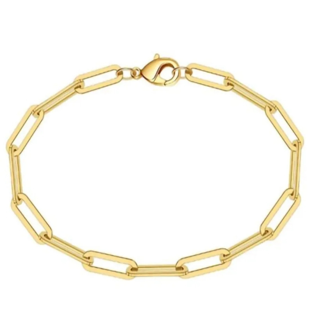Lux 14k Gold Plated Paperclip Bracelet